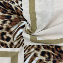 Leopard Pattern Splicing Printed 100% Rayon Cloth